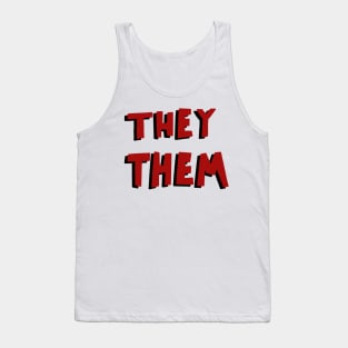 Red and black pronouns they them Tank Top